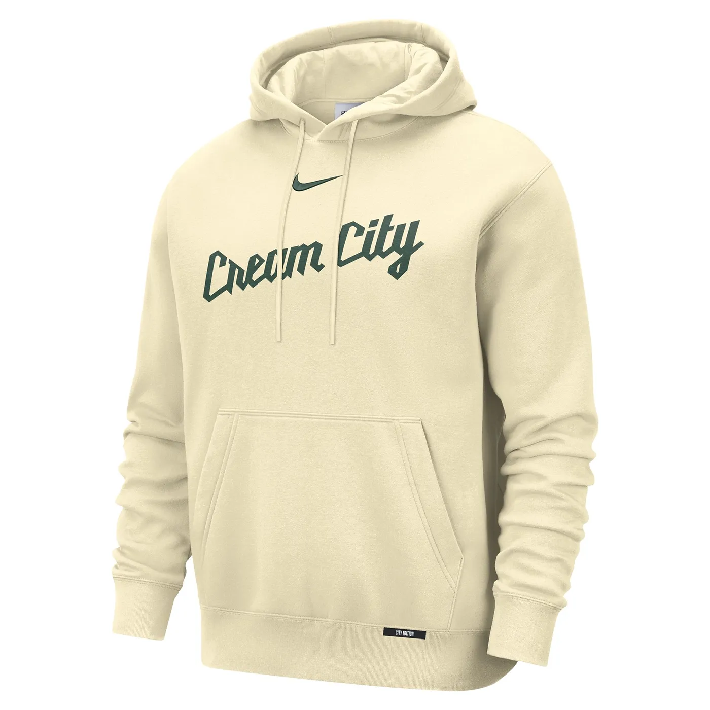 NIKE MILWAUKEE BUCKS CREAM CITY EDITION WORDMARK PULLOVER HOODIE 