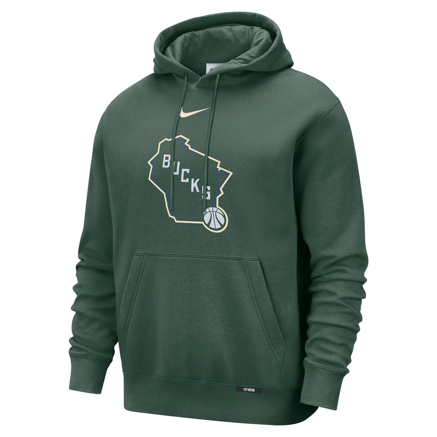 NIKE MILWAUKEE BUCKS CITY EDITION CLUB PULLOVER HOODIE