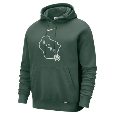 NIKE MILWAUKEE BUCKS CITY EDITION CLUB PULLOVER HOODIE