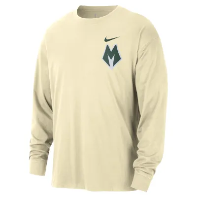 NIKE MILWAUKEE BUCKS ESSENTIAL CITY EDITION LOGO LONG SLEEVE TEE