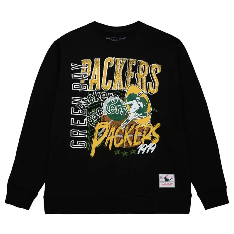 MITCHELL &amp; NESS GREEN BAY PACKERS HALFTIME CREWNECK SWEATSHIRT