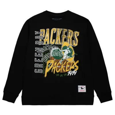 MITCHELL &amp; NESS GREEN BAY PACKERS HALFTIME CREWNECK SWEATSHIRT