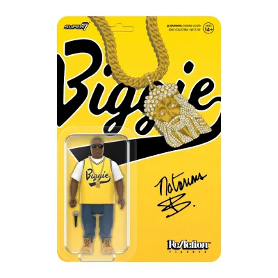 SUPER7 NOTORIOUS B.I.G. BIGGIE REACTION FIGURE - YELLOW JERSEY