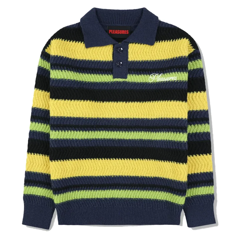 PLEASURES COOPER POLO SWEATER 