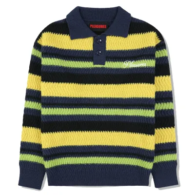 PLEASURES COOPER POLO SWEATER 