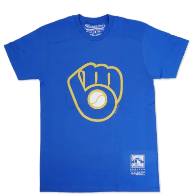 MITCHELL &amp; NESS MILWAUKEE BREWERS BASIC LOGO 2 TEE