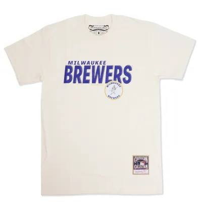 MITCHELL &amp; NESS MILWAUKEE BREWERS LOGO STITCH ARCH TEE