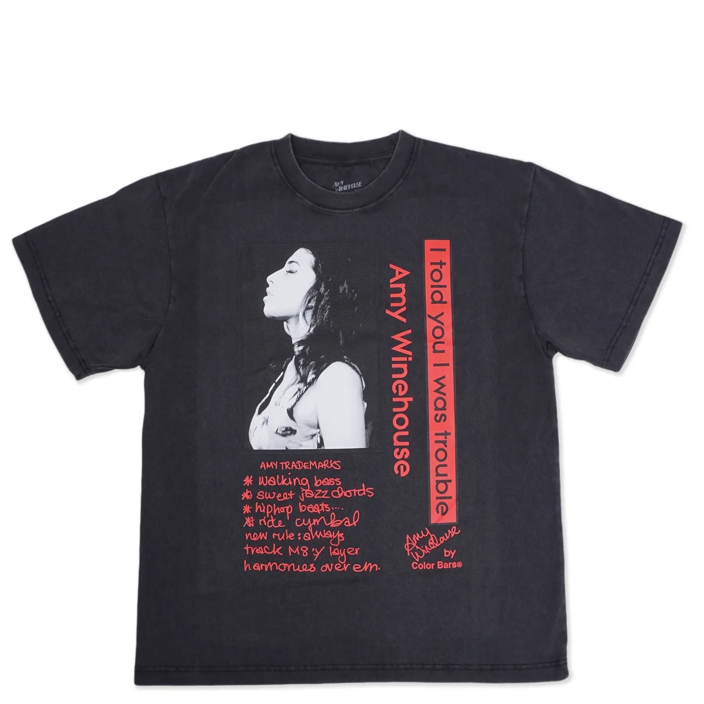 COLOR BARS AMY WINEHOUSE TROUBLE TEE 