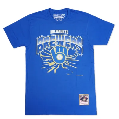 MITCHELL &amp; NESS MILWAUKEE BREWERS EARTHQUAKE TEE