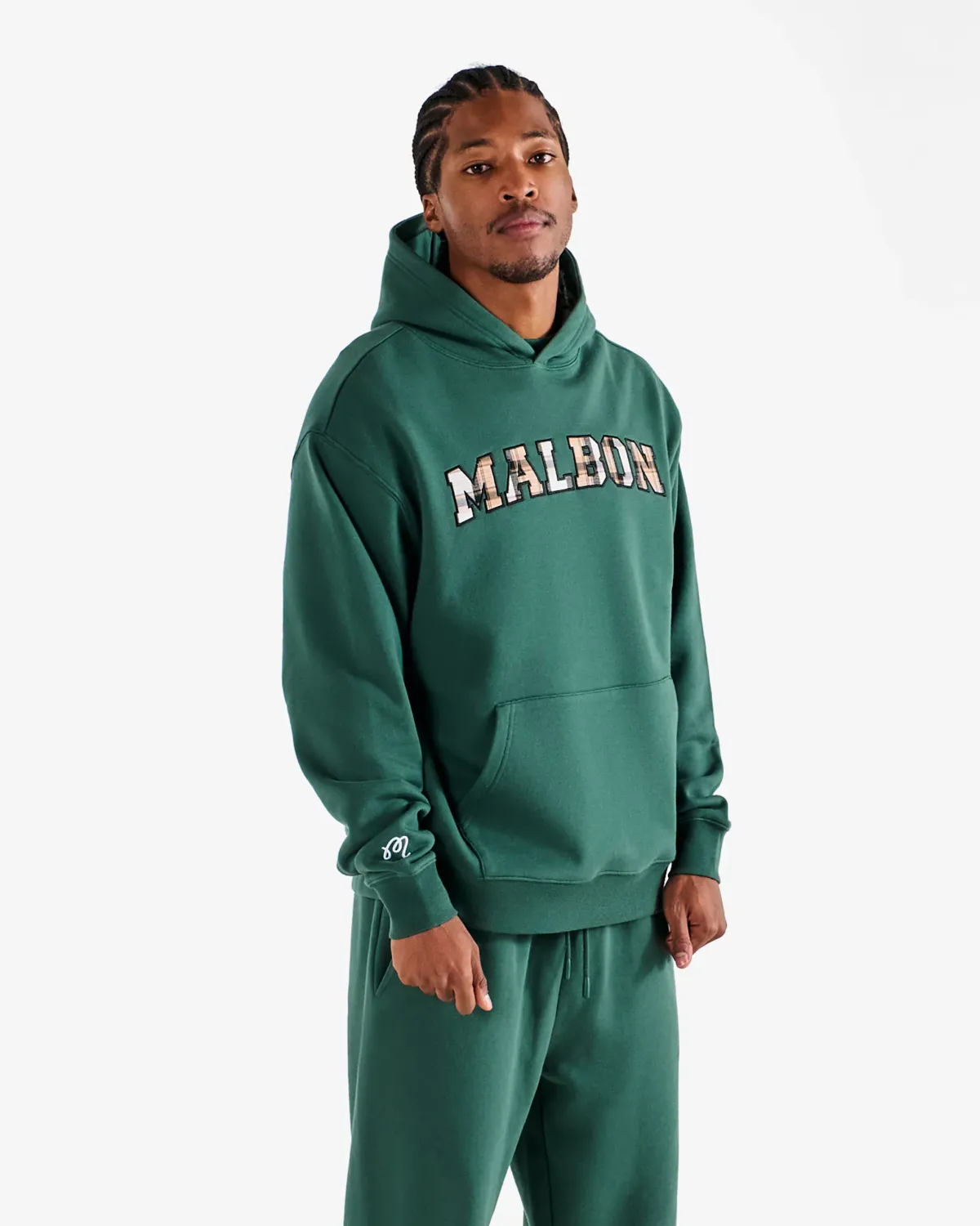 Malbon Golf Fesque Preston Hoodie Hunter Green
