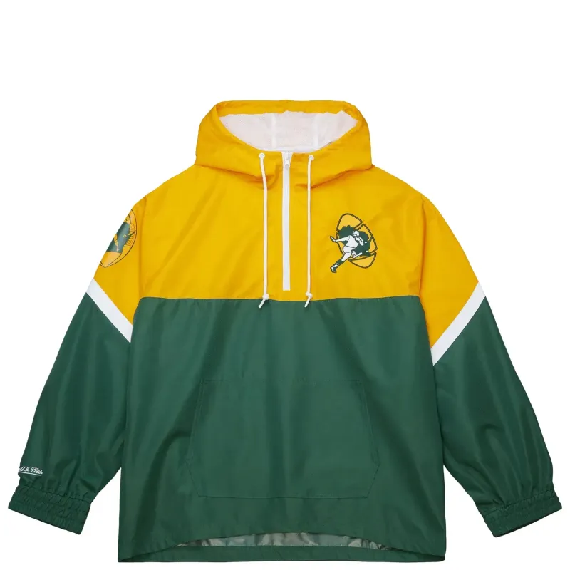 MITCHELL &amp; NESS GREEN BAY PACKERS TIE BREAKER ANORAK JACKET 