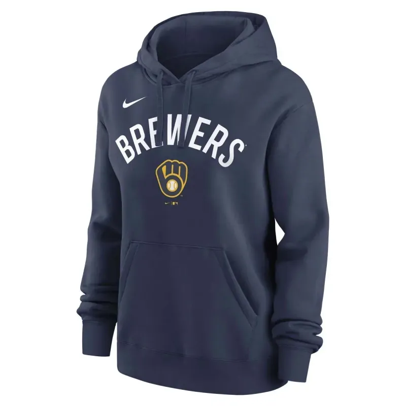 NIKE MILWAUKEE BREWERS WOMEN'S CLUB LOGO HOODIE 