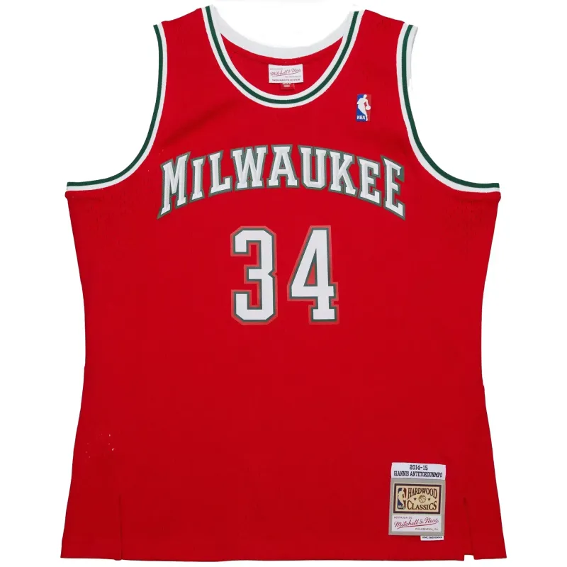 MITCHELL &amp; NESS MILWAUKEE BUCKS GIANNIS '14 ALTERNATE SWINGMAN JERSEY    