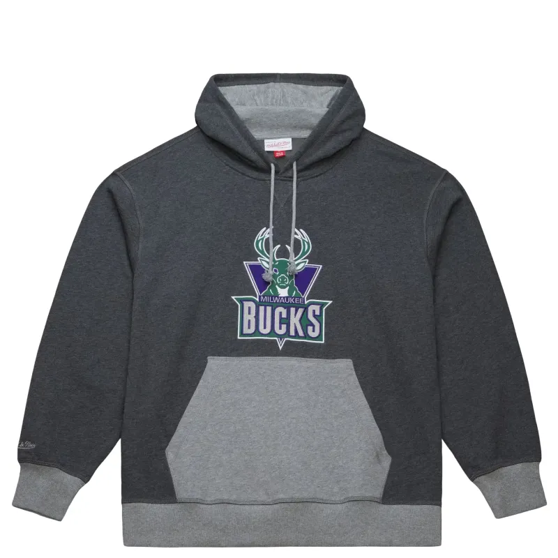 MITCHELL &amp; NESS MILWAUKEE BUCKS LEGACY FRENCH TERRY PULLOVER HOODIE
