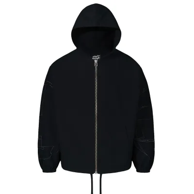 PLEASURES X DAFT PUNK DIGITAL FULL-ZIP PONCHO HOODIE  