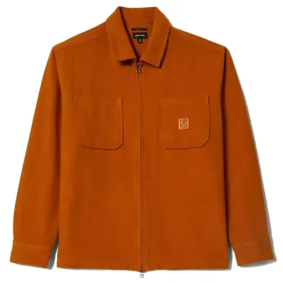 BRIXTON UNION ZIP-UP LONG SLEEVE FLANNEL SHIRT   