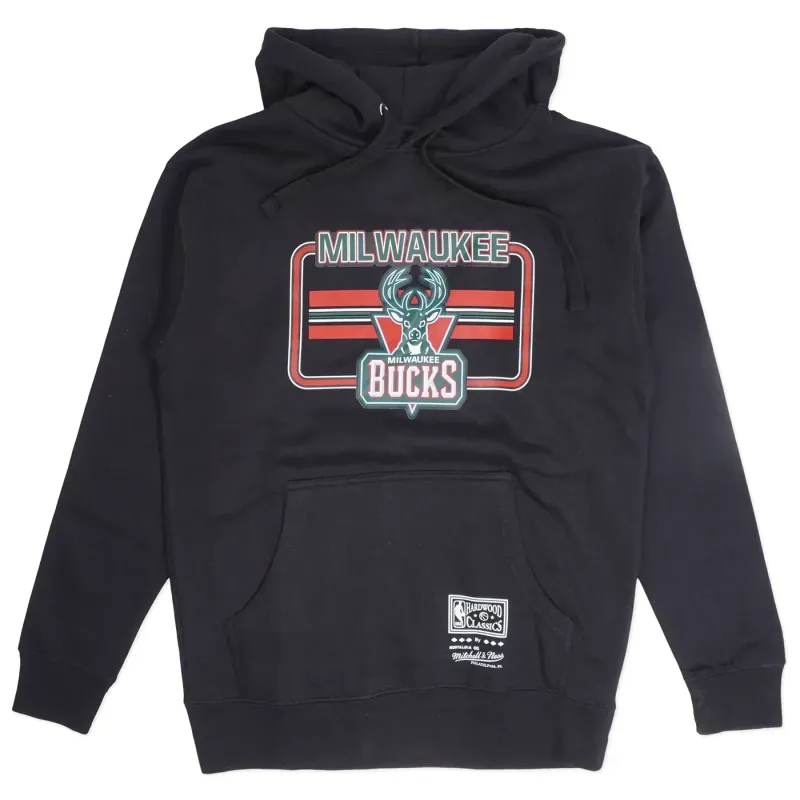 MITCHELL &amp; NESS MILWAUKEE BUCKS BACKBOARD PULLOVER HOODIE 