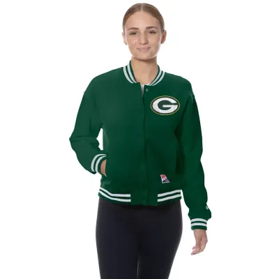 NEW ERA GREEN BAY PACKERS WOMEN'S SNAP FRONT FLEECE JACKET   