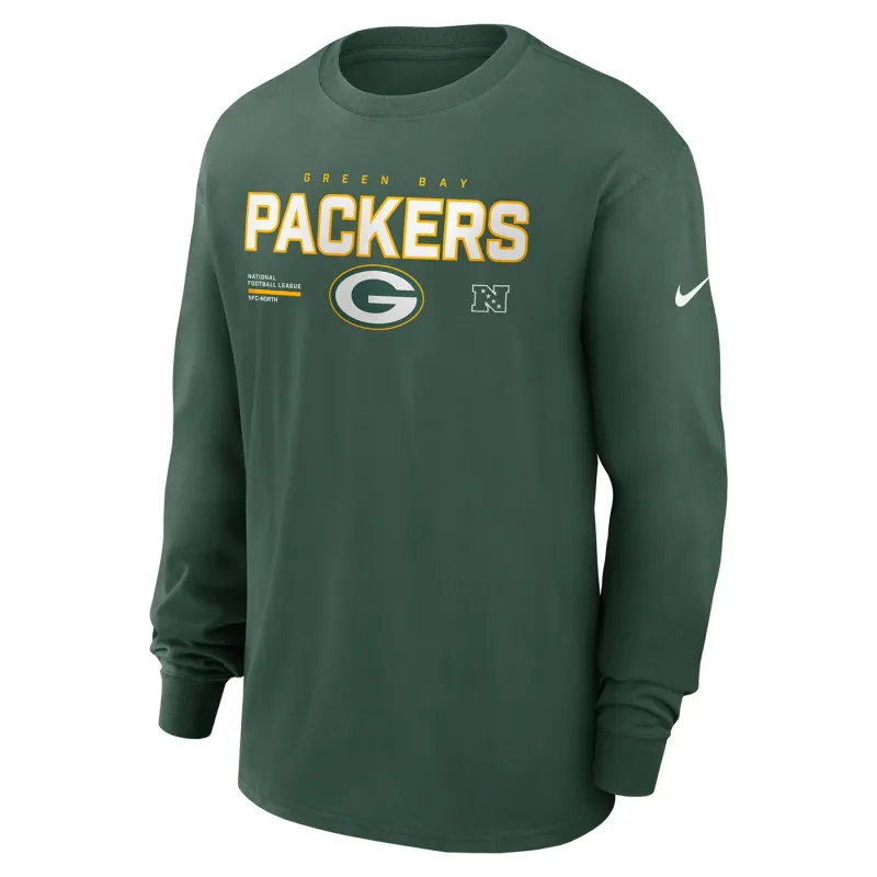 NIKE GREEN BAY PACKERS ESSENTIAL HEAVYWEIGHT LONG SLEEVE TEE  