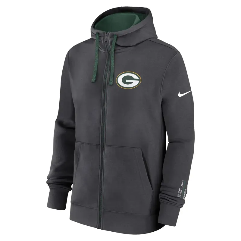 NIKE GREEN BAY PACKERS CLUB FULL-ZIP HOODIE 