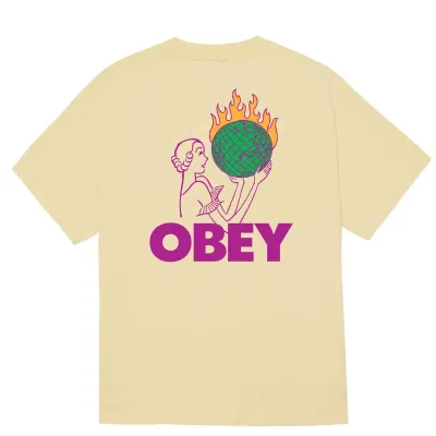OBEY WORLD IN FLAMES TEE  