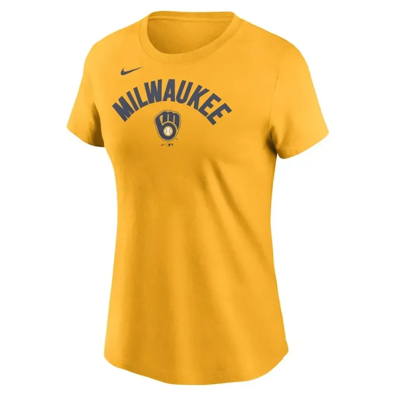 NIKE MILWAUKEE BREWERS WOMEN'S CLASSIC ARCH TEE