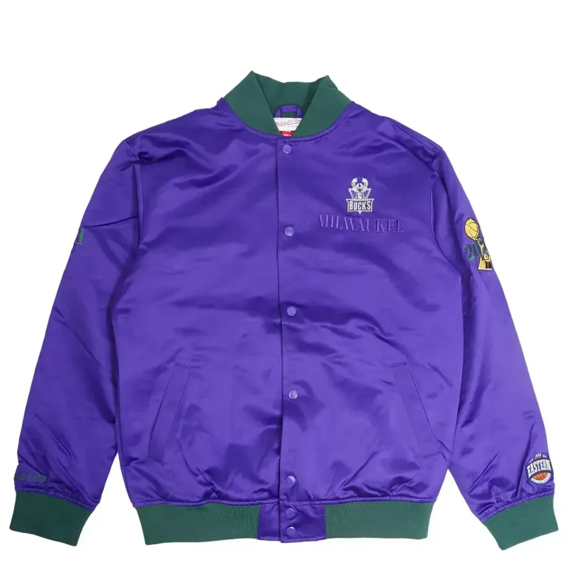 MITCHELL &amp; NESS MILWAUKEE BUCKS TEAM OG 3.0 LIGHTWEIGHT SATIN JACKET    