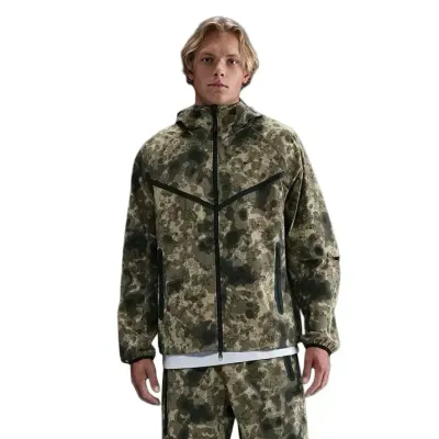 NIKE TECH DRI-FIT WOVEN CAMO WINDRUNNER JACKET     