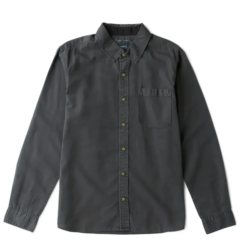 Roark Rk433 Color Roark Made to Fade Long Sleeve Shirt Washed Charcoal | Organic Cotton ...