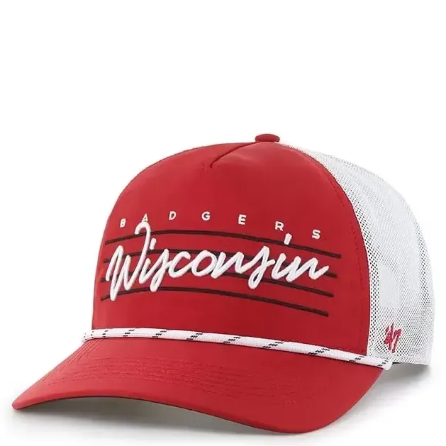 '47 BRAND WISCONSIN BADGERS DOWNBURST MESH HITCH SNAPBACK HAT