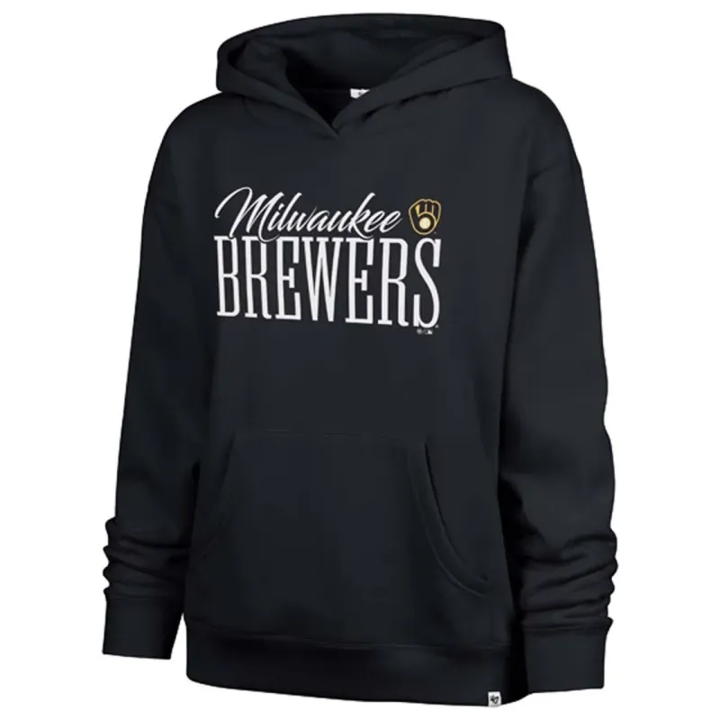 '47 BRAND MILWAUKEE BREWERS WOMEN'S WHIM NAOMI PULLOVER HOODIE