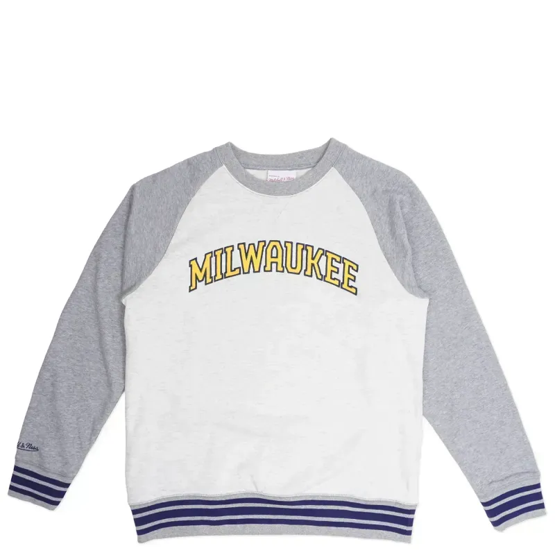 MITCHELL &amp; NESS MILWAUKEE BREWERS HERITAGE COLLECTION CREWNECK SWEATSHIRT     