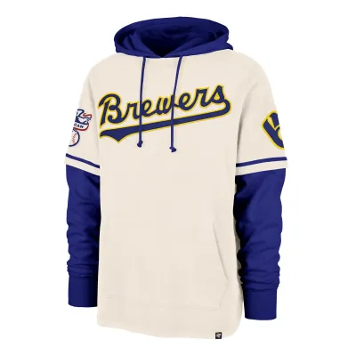 ‘47 BRAND MILWAUKEE BREWERS COOPERSTOWN TRIFECTA SHORTSTOP PULLOVER HOODIE  