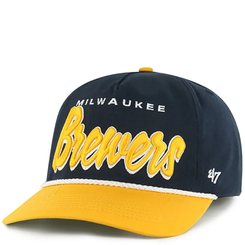 '47 BRAND MILWAUKEE BREWERS DROP SHADOW ROPE HITCH SNAPBACK HAT