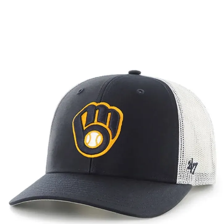 ‘47 BRAND MILWAUKEE BREWERS CURRENT LOGO TRUCKER HAT