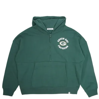 ‘47 BRAND GREEN BAY PACKERS WOMEN'S FADE AWAY PIPPA 1/2-ZIP HOODIE   