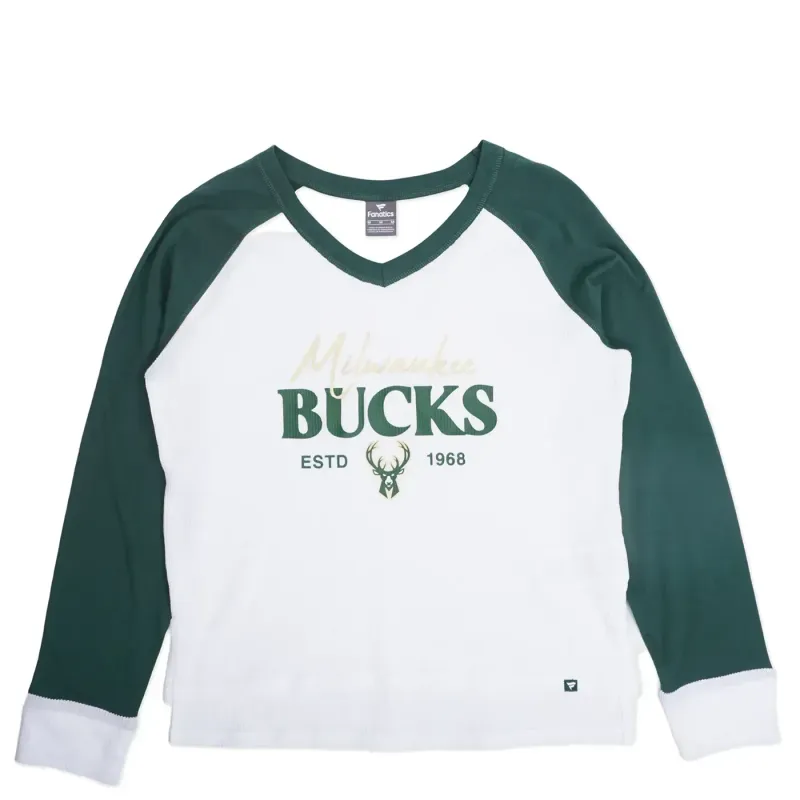 FANATICS MILWAUKEE BUCKS WOMEN'S OPEN LANE LONG SLEEVE  