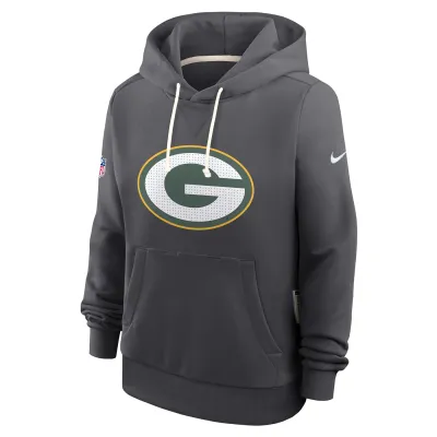 NIKE GREEN BAY PACKERS WOMEN'S DRI-FIT STANDARD ISSUE SIDELINE PULLOVER HOODIE
