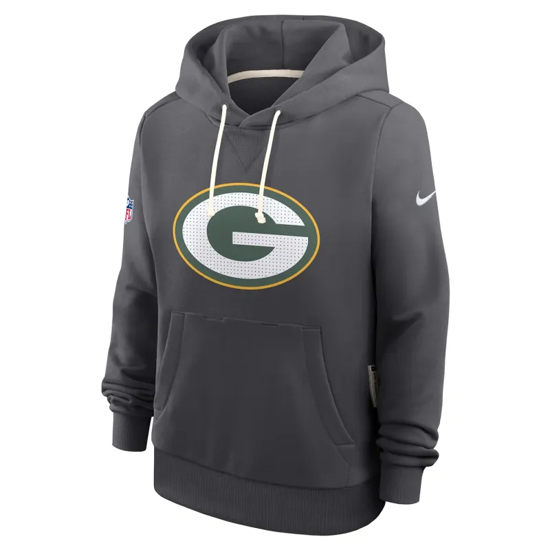 NIKE GREEN BAY PACKERS WOMEN'S DRI-FIT STANDARD ISSUE SIDELINE PULLOVER HOODIE