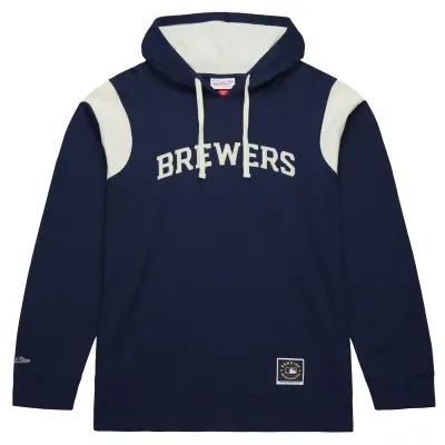 MITCHELL &amp; NESS MILWAUKEE BREWERS THERMAL LIGHTWEIGHT HOODIE  