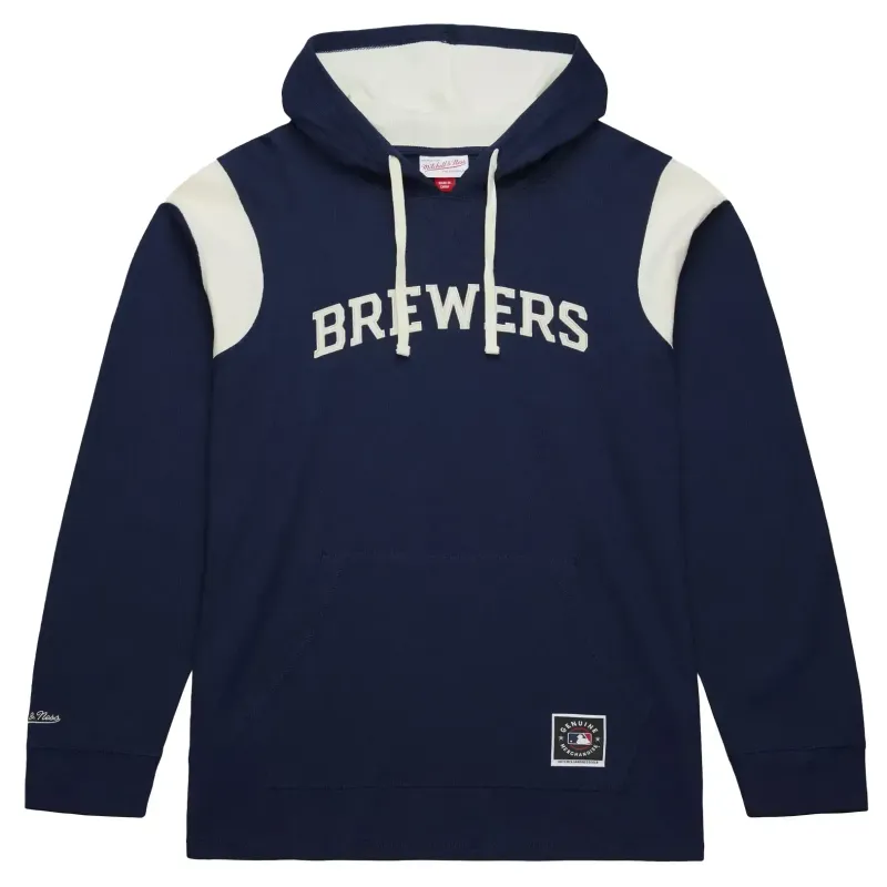MITCHELL &amp; NESS MILWAUKEE BREWERS THERMAL LIGHTWEIGHT HOODIE   