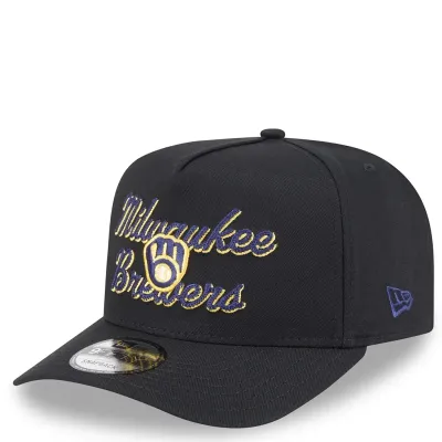 NEW ERA MILWAUKEE BREWERS CHAINSTITCH A-FRAME 9FIFTY SNAPBACK HAT