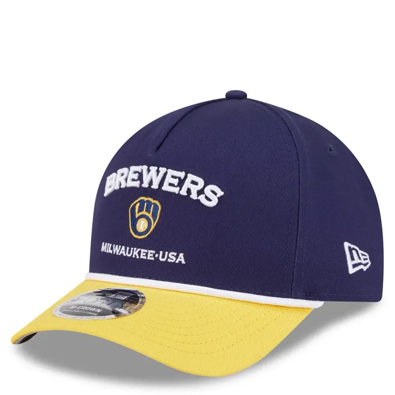 NEW ERA MILWAUKEE BREWERS TWO-TONE A-FRAME ROPE 9FORTY SNAPBACK HAT