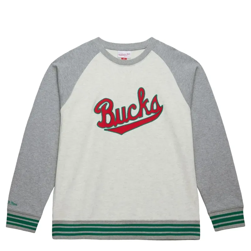 MITCHELL &amp; NESS MILWAUKEE BUCKS HERITAGE COLLECTION CREWNECK SWEATSHIRT   