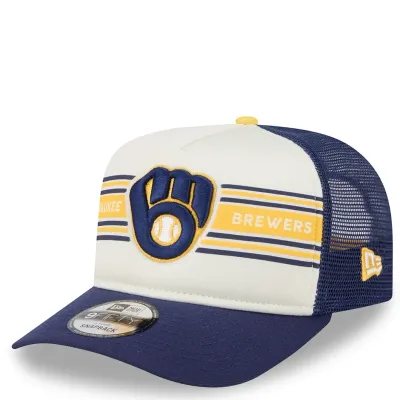NEW ERA MILWAUKEE BREWERS BANNER A-FRAME 9FIFTY TRUCKER SNAPBACK HAT