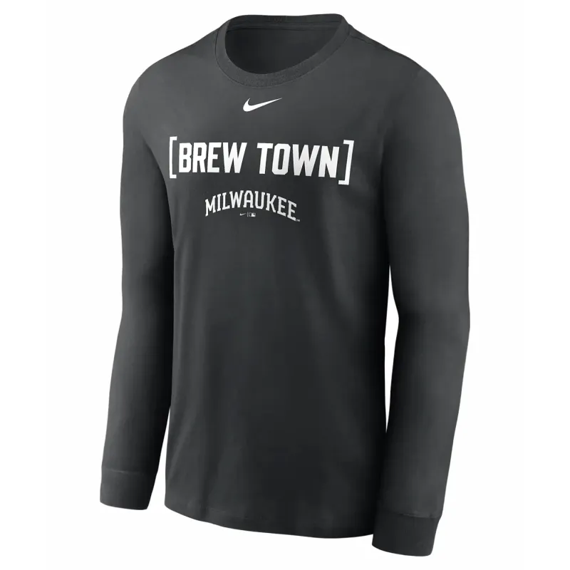 NIKE MILWAUKEE BREWERS BREW TOWN LONG SLEEVE TEE    