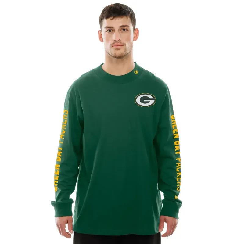 NEW ERA GREEN BAY PACKERS MOCK NECK LONG SLEEVE TEE  
