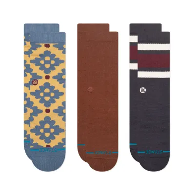 STANCE CERAMIC 3-PACK COTTON CREW MEDIUM CUSHION SOCKS 