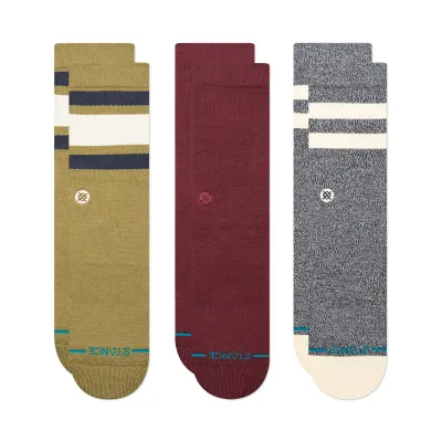 STANCE ICON MIXED COTTON CREW SOCKS 3-PACK 
