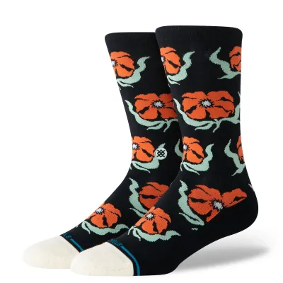STANCE BROADCAST FLORAL COTTON CREW LIGHT SOCKS 